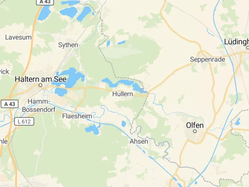 Karte des Einzugsgebiets, Autoverwertung Haltern am See