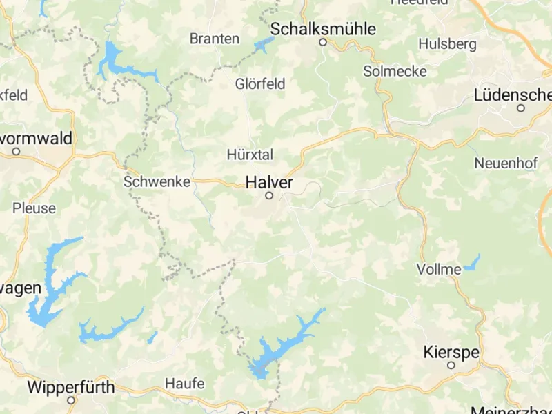 Karte des Einzugsgebiets, Autoverwertung Halver