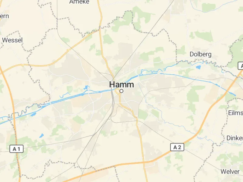 Karte des Einzugsgebiets, Autoverwertung Hamm