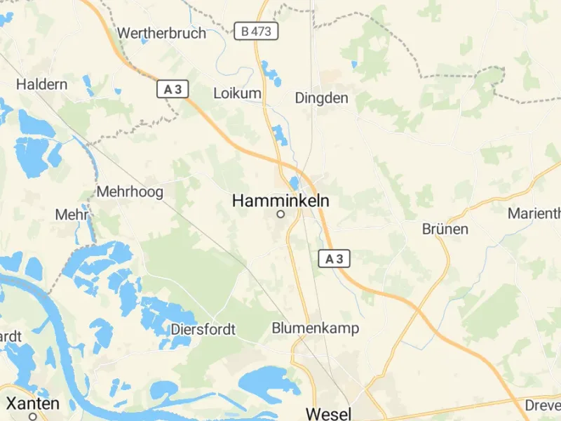 Karte des Einzugsgebiets, Autoverwertung Hamminkeln
