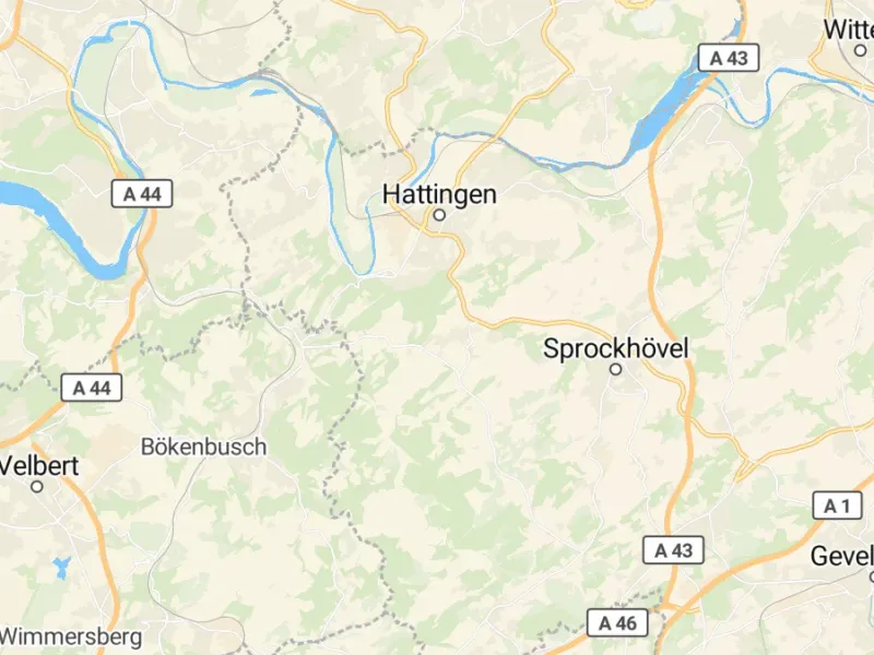 Karte des Einzugsgebiets, Autoverwertung Hattingen