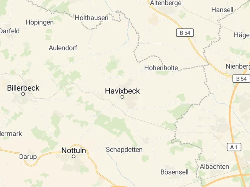 Karte des Einzugsgebiets, Autoverwertung Havixbeck