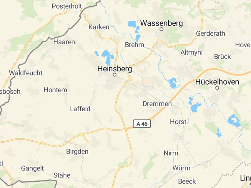 Karte des Einzugsgebiets, Autoverwertung Heinsberg