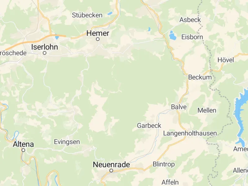 Karte des Einzugsgebiets, Autoverwertung Hemer