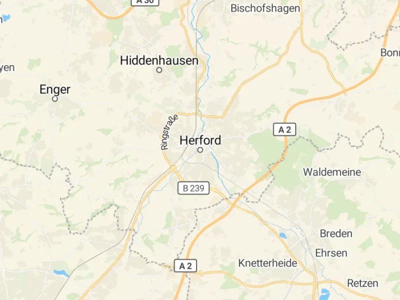 Karte des Einzugsgebiets, Autoverwertung Herford