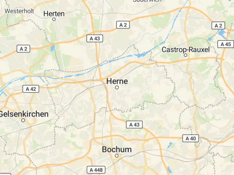 Karte des Einzugsgebiets, Autoverwertung Herne