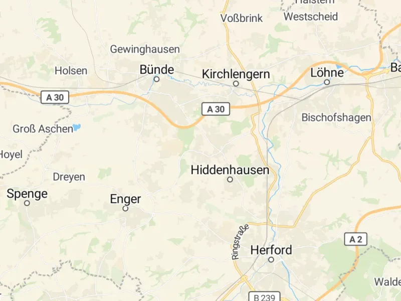Karte des Einzugsgebiets, Autoverwertung Hiddenhausen