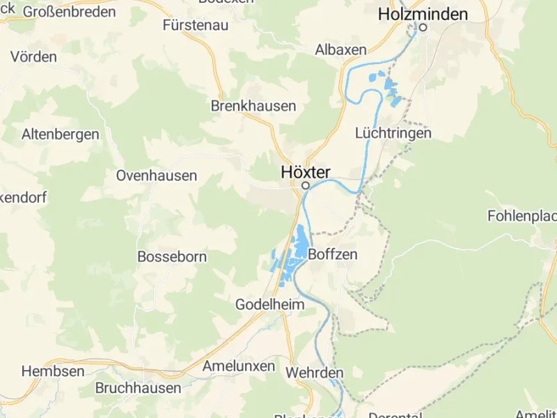 Karte des Einzugsgebiets, Autoverwertung Höxter