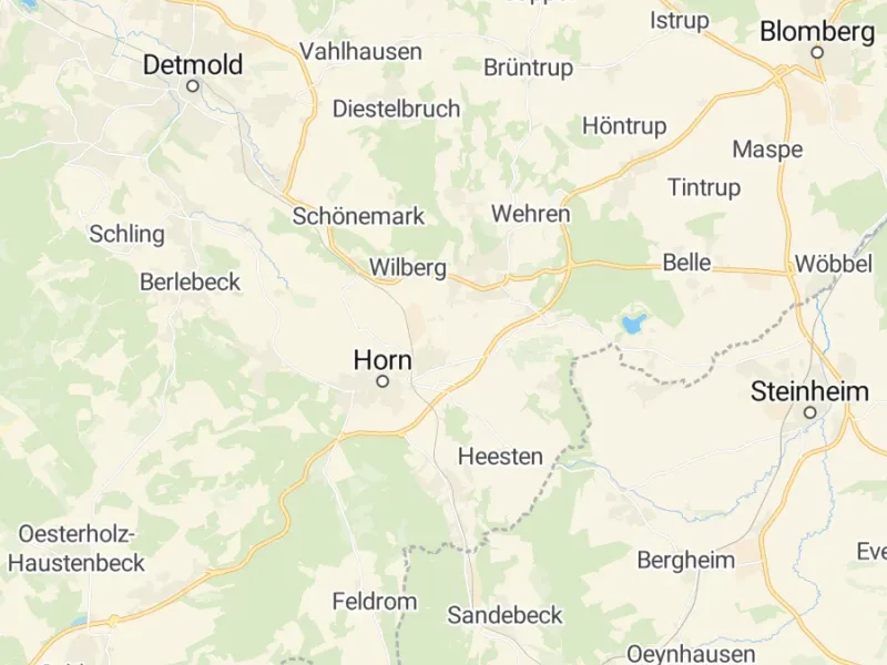 Karte des Einzugsgebiets, Autoverwertung Horn-Bad Meinberg