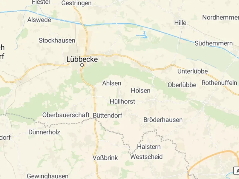 Karte des Einzugsgebiets, Autoverwertung Hüllhorst