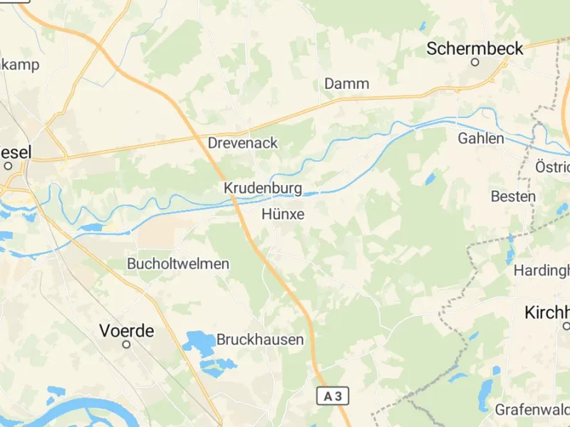 Karte des Einzugsgebiets, Autoverwertung Hünxe