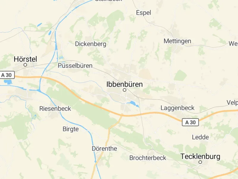 Karte des Einzugsgebiets, Autoverwertung Ibbenbüren