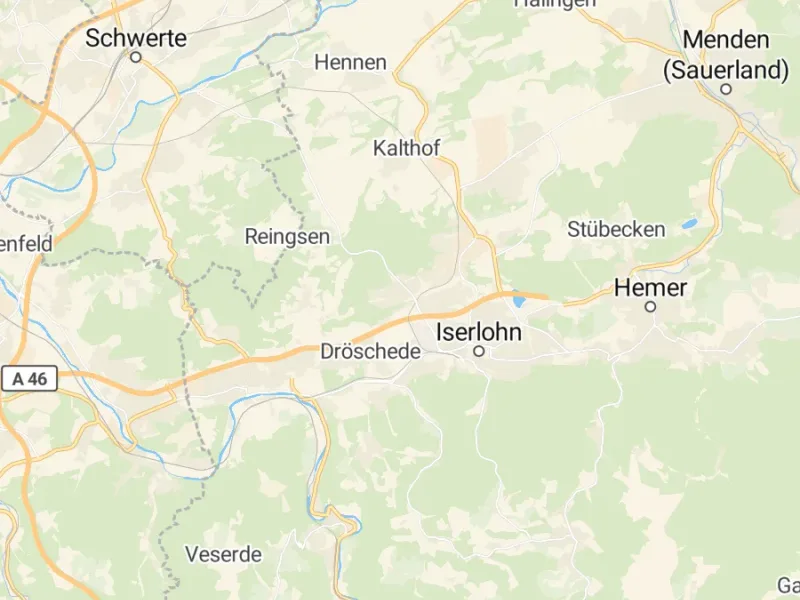 Karte des Einzugsgebiets, Autoverwertung Iserlohn