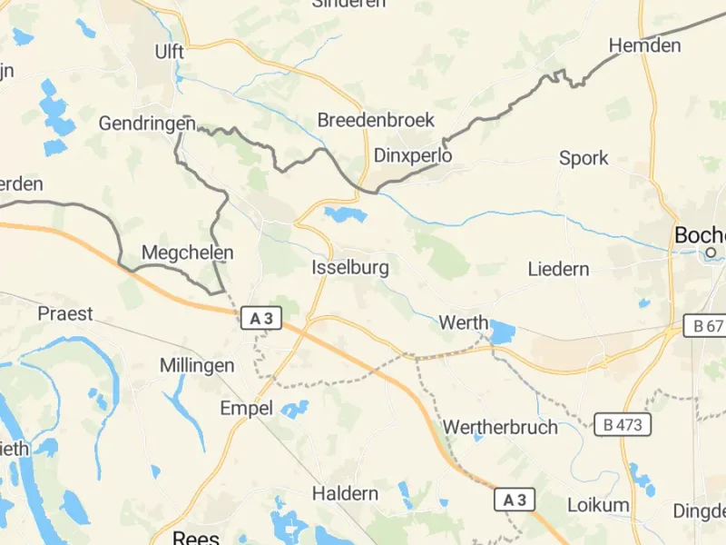 Karte des Einzugsgebiets, Autoverwertung Isselburg