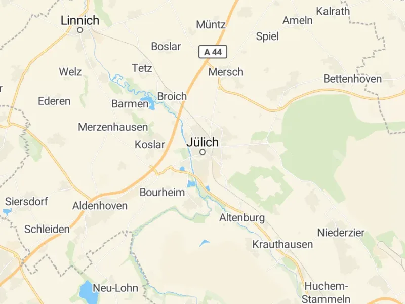 Karte des Einzugsgebiets, Autoverwertung Jülich