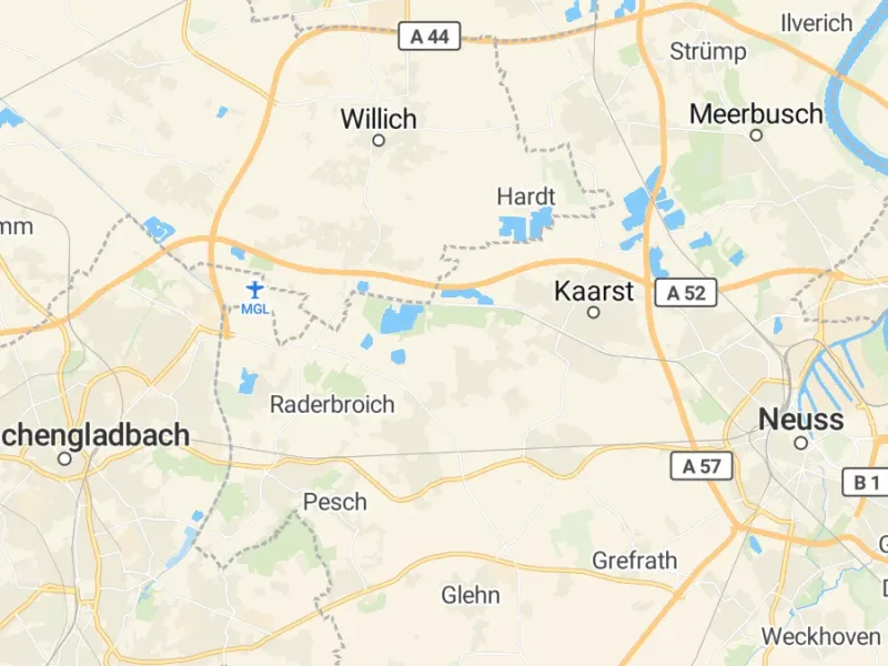 Karte des Einzugsgebiets, Autoverwertung Kaarst
