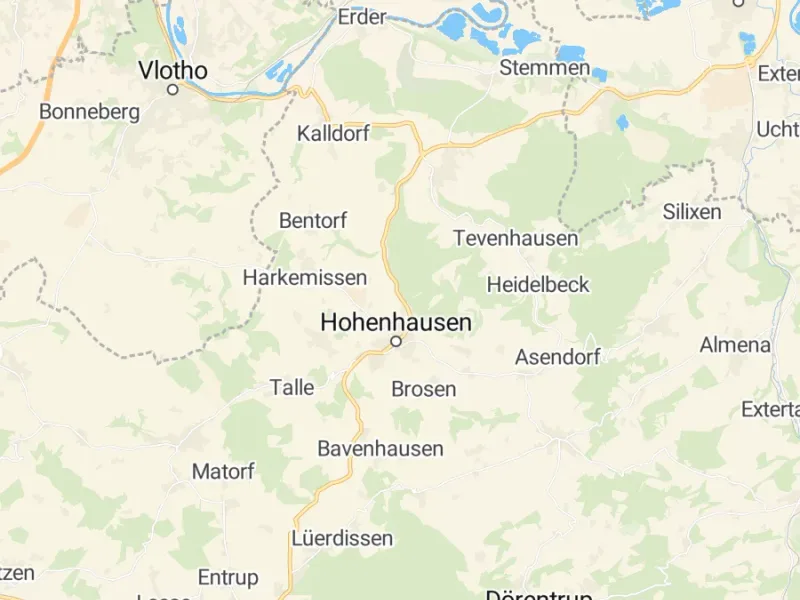 Karte des Einzugsgebiets, Autoverwertung Kalletal
