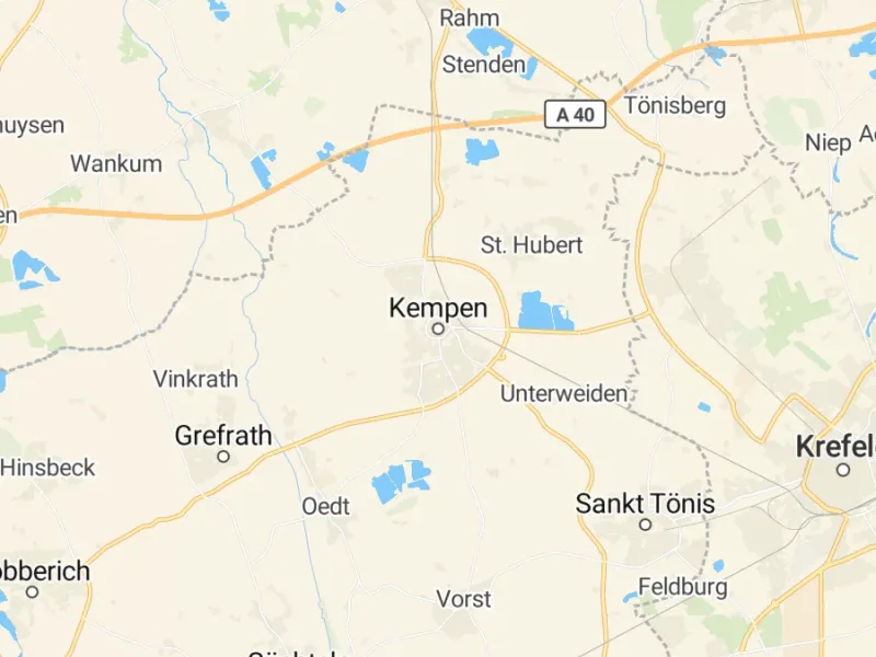Karte des Einzugsgebiets, Autoverwertung Kempen