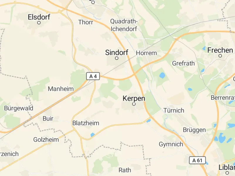 Karte des Einzugsgebiets, Autoverwertung Kerpen
