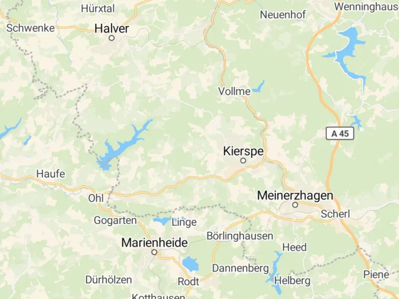 Karte des Einzugsgebiets, Autoverwertung Kierspe