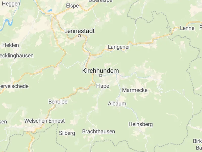 Karte des Einzugsgebiets, Autoverwertung Kirchhundem