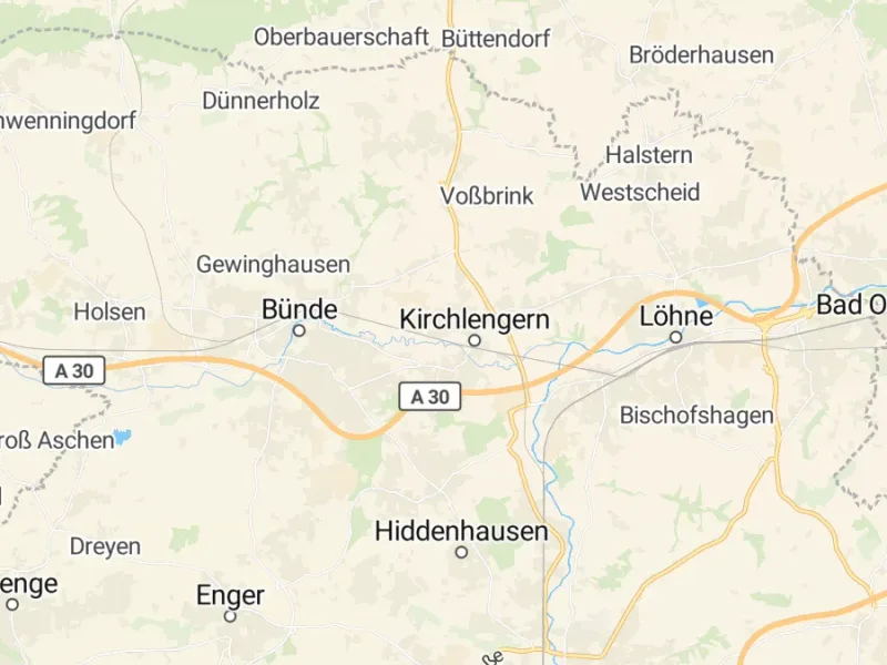 Karte des Einzugsgebiets, Autoverwertung Kirchlengern