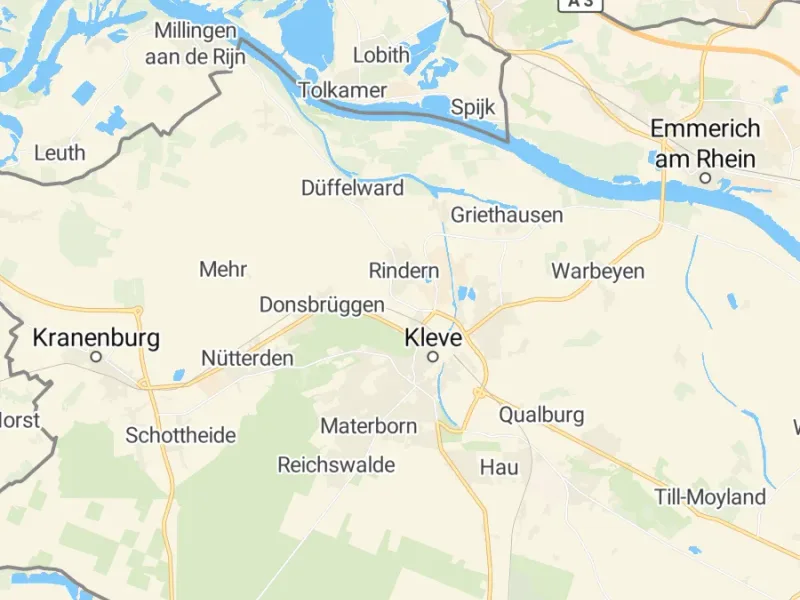 Karte des Einzugsgebiets, Autoverwertung Kleve