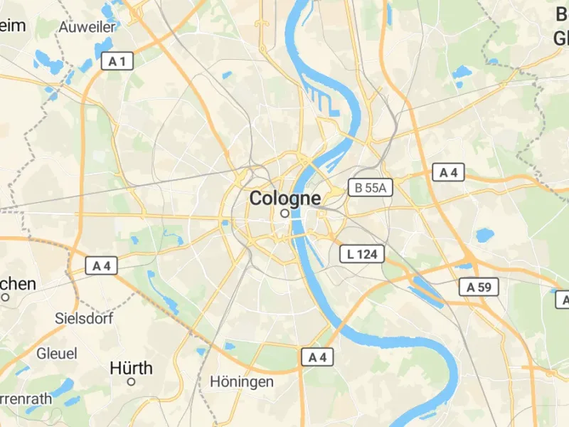 Karte des Einzugsgebiets, Autoverwertung Köln