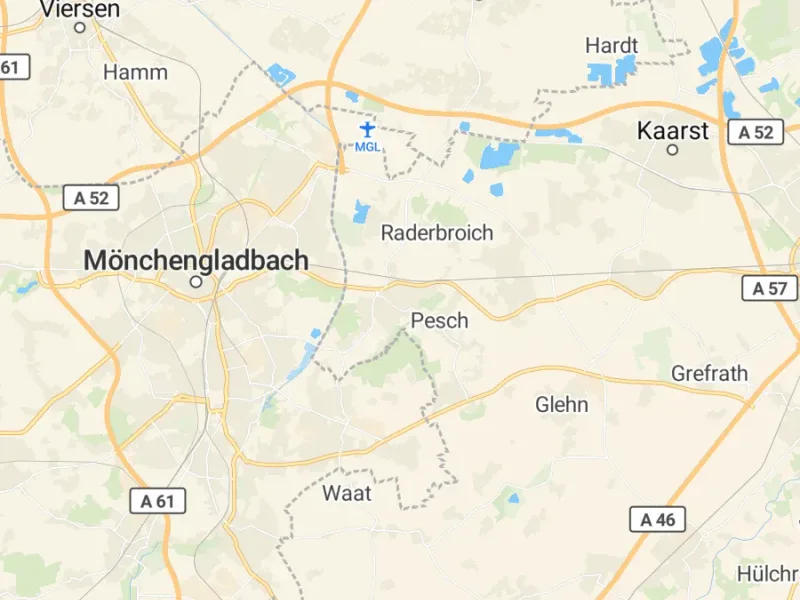 Karte des Einzugsgebiets, Autoverwertung Korschenbroich