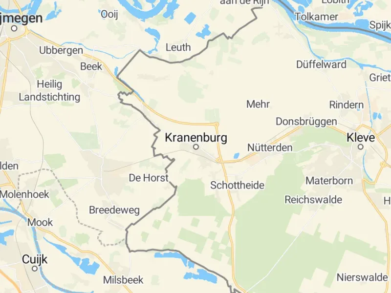 Karte des Einzugsgebiets, Autoverwertung Kranenburg
