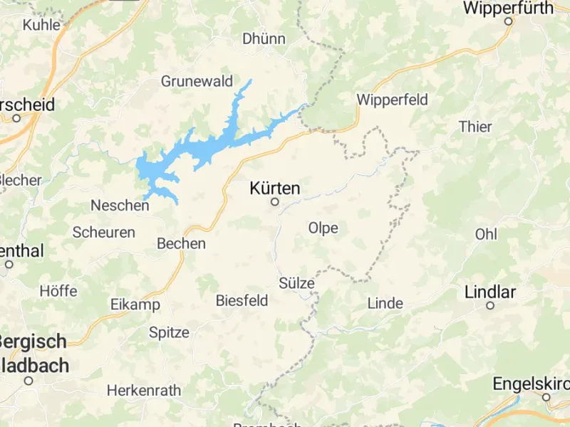 Karte des Einzugsgebiets, Autoverwertung Kürten