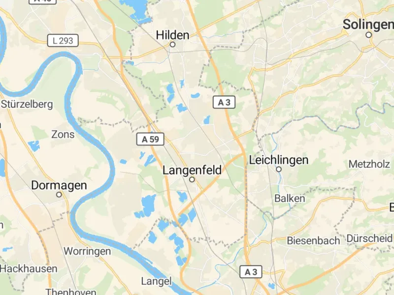 Karte des Einzugsgebiets, Autoverwertung Langenfeld