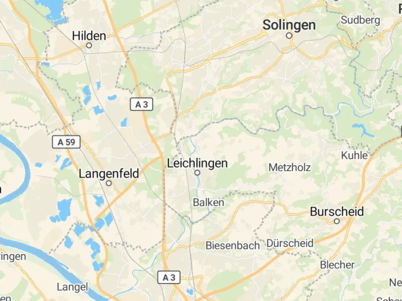 Karte des Einzugsgebiets, Autoverwertung Leichlingen