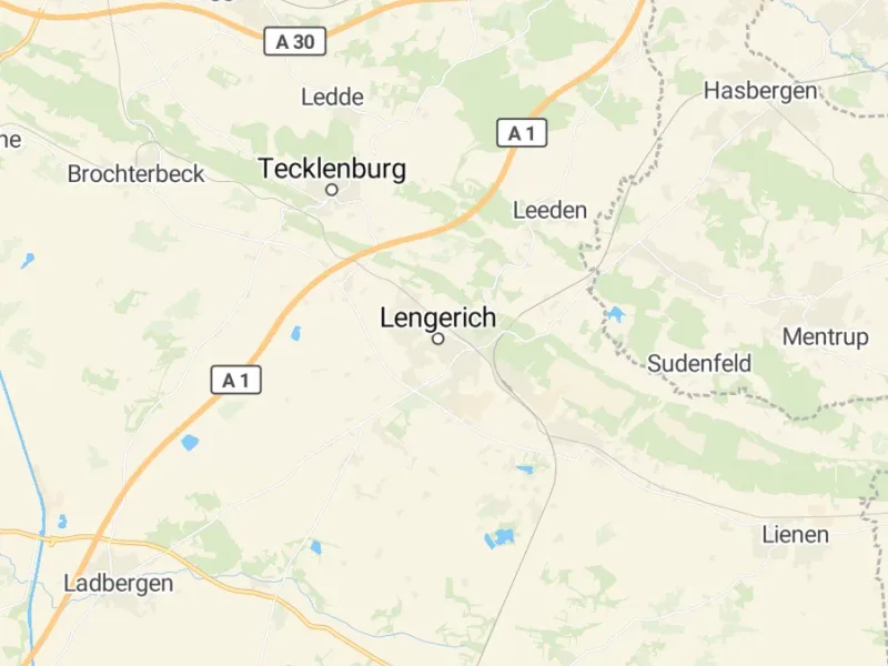 Karte des Einzugsgebiets, Autoverwertung Lengerich