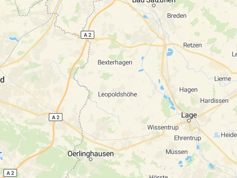 Karte des Einzugsgebiets, Autoverwertung Leopoldshöhe