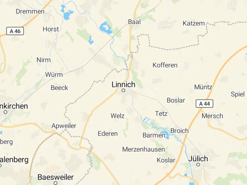 Karte des Einzugsgebiets, Autoverwertung Linnich