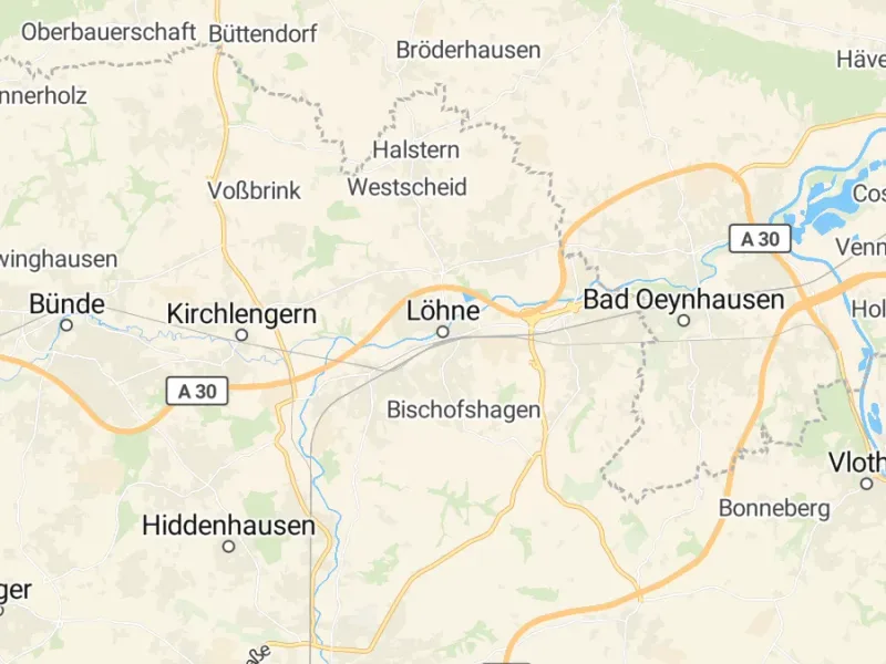 Karte des Einzugsgebiets, Autoverwertung Löhne