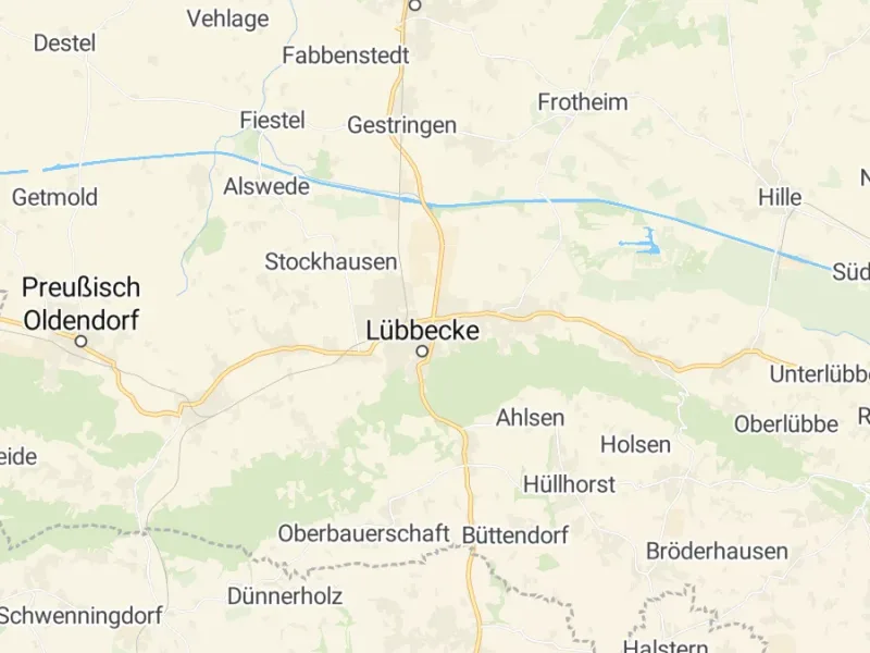 Karte des Einzugsgebiets, Autoverwertung Lübbecke