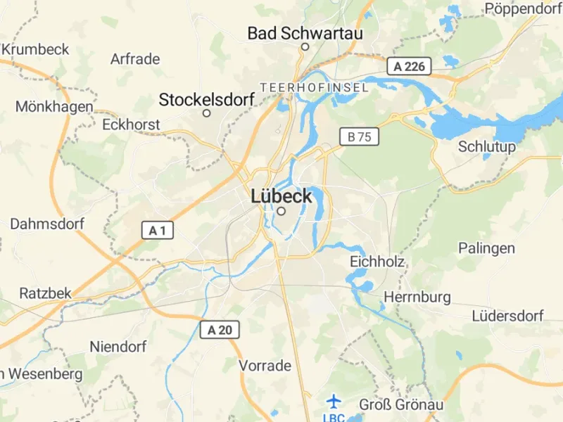Karte des Einzugsgebiets, Autoverwertung Lübeck