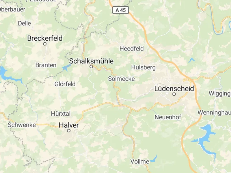 Karte des Einzugsgebiets, Autoverwertung Lüdenscheid