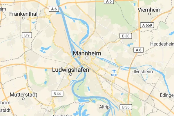 Karte von Mannheim