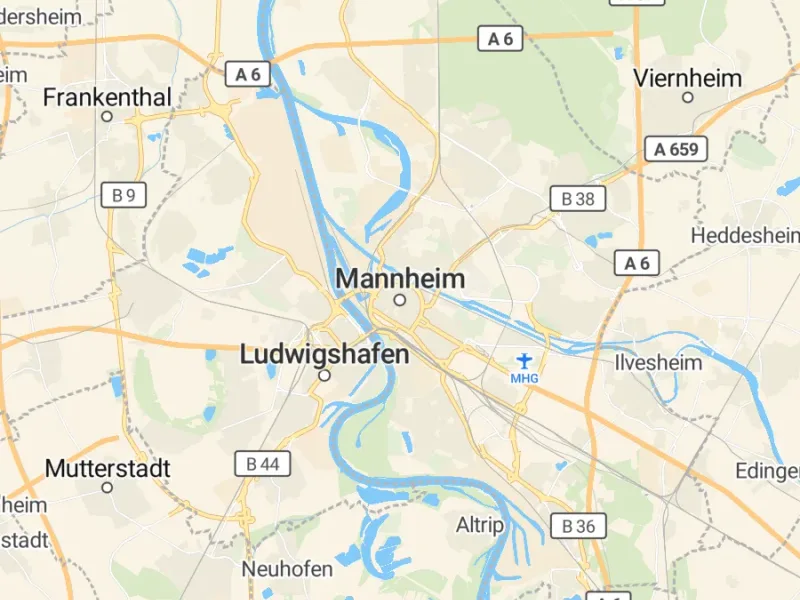 Karte des Einzugsgebiets, Autoverwertung Mannheim