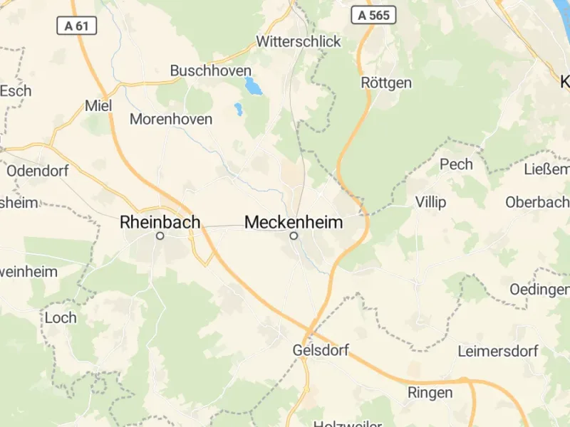 Karte des Einzugsgebiets, Autoverwertung Meckenheim