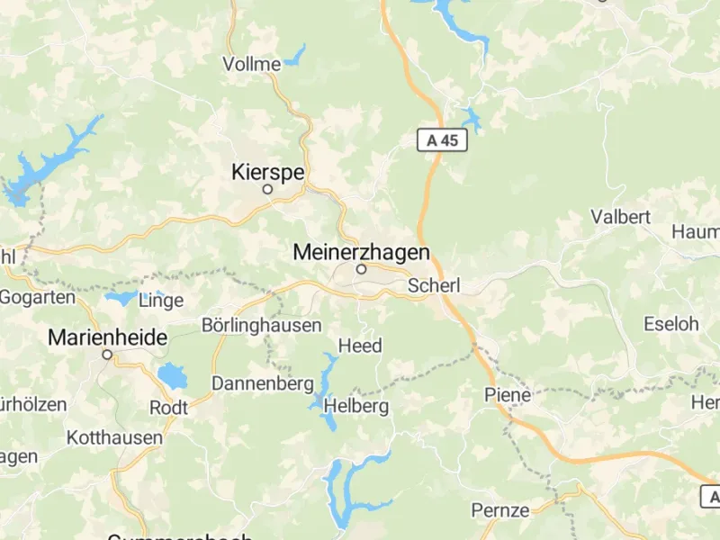 Karte des Einzugsgebiets, Autoverwertung Meinerzhagen