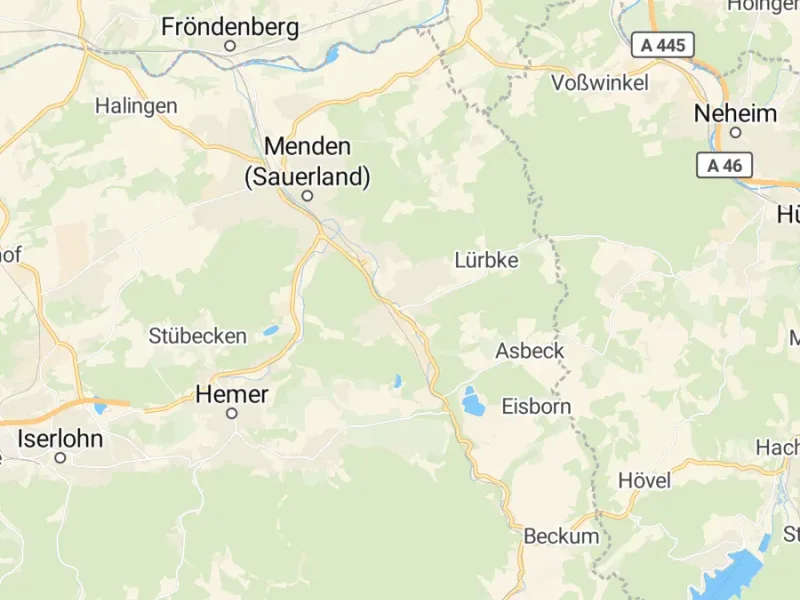 Karte des Einzugsgebiets, Autoverwertung Menden (Sauerland)