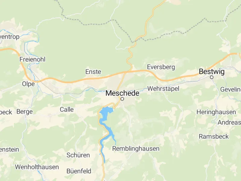 Karte des Einzugsgebiets, Autoverwertung Meschede