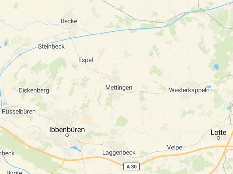 Karte des Einzugsgebiets, Autoverwertung Mettingen