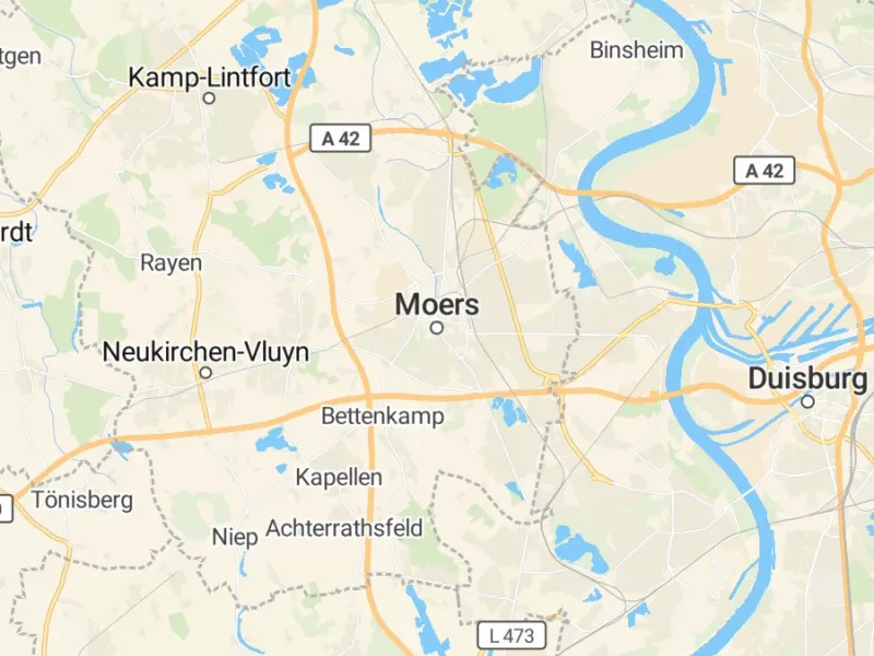 Karte des Einzugsgebiets, Autoverwertung Moers