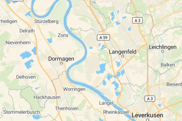 Karte von Monheim am Rhein