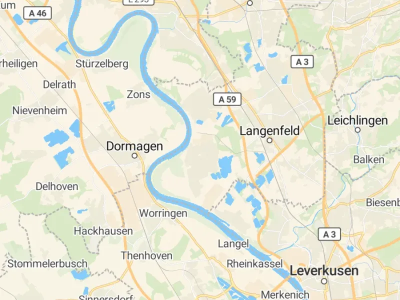 Karte des Einzugsgebiets, Autoverwertung Monheim am Rhein